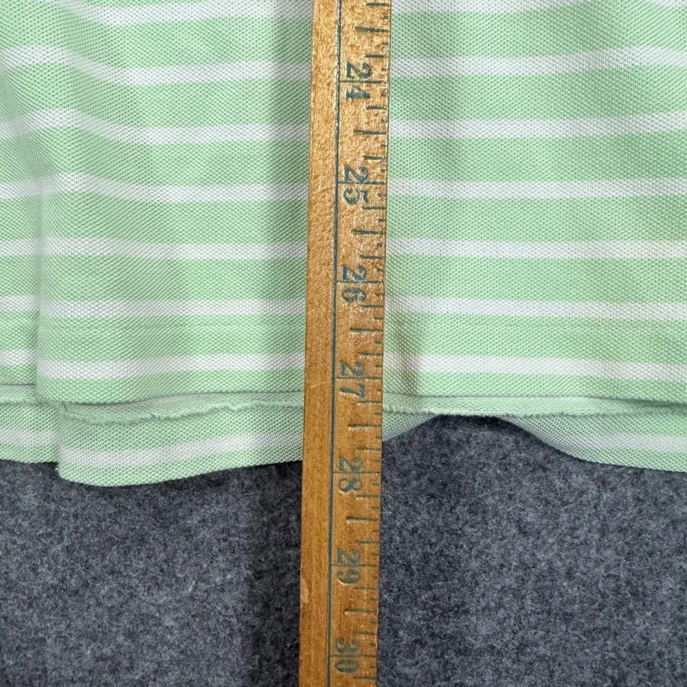 Ralph Lauren Mens XL Polo Shirt Mint Green White Striped Knit Oxford SS